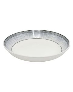 Pjatë supe, qeramikë, e bardhë/blu, Dia. 18 cm