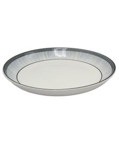 Pjatë servirje, qeramikë, e bardhë/blu, Dia. 25.5 cm