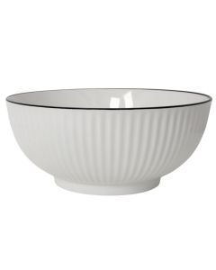 Tas, qeramikë, e bardhë me konturnë blu, Dia. 20 cm