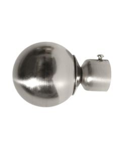 Metal finish for curtain rod, stainless steel, silver color, Dia. 28 mm
