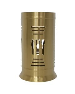 Mbajtëse lugë/pirunj, metalike, floriri, Dia. 8.8 x 16.5 cm