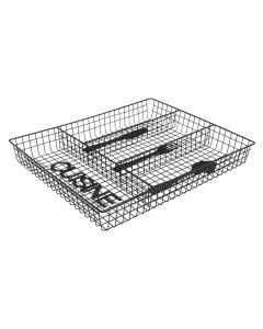 Mbajtëse lugë/pirunj, metalike, e zezë, 32.5x26x4 cm