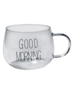 Tea cup 'Good Morning', glass, transparent, 300 ml / H 7 cm