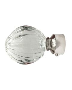 Knobs for stainlees steel rod, glass, transparent, Dia. 28 mm
