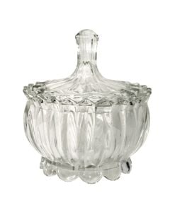 Bomboniere, qelq, transparente, 16x14.5 cm