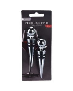 Wine bottle stopper (Pck2), stainless steel, silver color, 25/50 ml