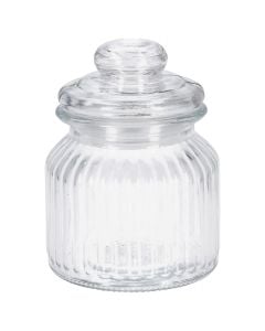 Jar with lid, glass, transparent, 500 ml / Dia. 10 x H 14 cm