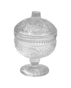 Bonboniere, qelq, transparente, Dia. 9.7 x H 14.8 cm