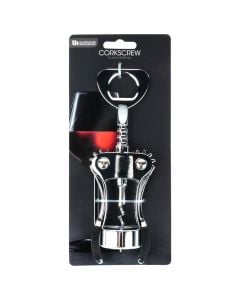 Wine/beer bottle opener, zinc, silver color, 10x4.5 cm