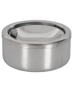 Tavëll duhani, inoks, ngjyra argjend, Dia. 11.5 x H 5.5 cm