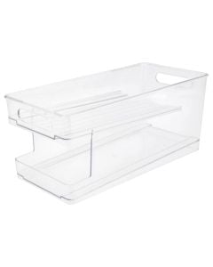 Organizues frigoriferi me 2 kate, plastike, transparente, 17.8x12.1x35.5cm