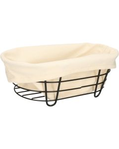 Shportë buke Bistrot, çelik/pambuk, e zezë/e bardhë, 29.5x18.5x11 cm