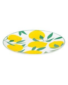 Pjatë ëmbëlsire, porcelan, e bardhë me motive limoni, Dia. 19 x H 2.1 cm