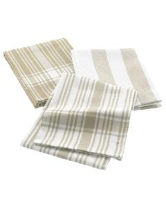 Kitchen towel (Pck 3), cotton, white/linen, 50x70 cm