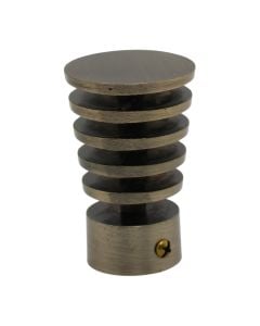 Metal finish for curtain rod, stainless steel, bronze color, Dia. 28 mm