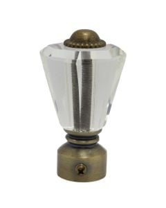 Knobs for stainlees steel rod, glass, transparent, Dia. 28 mm