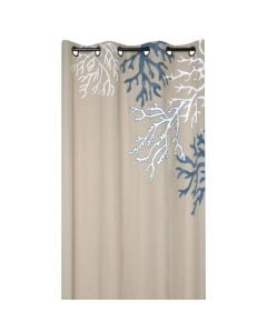Bandol full curtain with rings, 100% cotton, natural, 140x260 cm