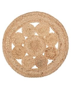 Shtroje tavoline Lace Pia, jute, bezhë, Dia. 38 cm