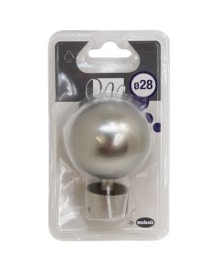 Knobs for curtain rod, metalic, silver color, Dia. 28 cm