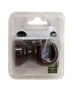 Knobs for curtain rod, woos, dark brown, Dia. 20 cm