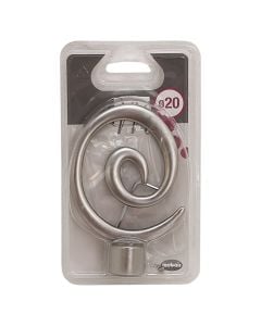 Knobs for curtain rod, metalic, silver color, Dia. 20 cm