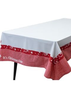 Mbulesë tavoline, pambuku, e kuqe/ e bardhë, 140x250 cm