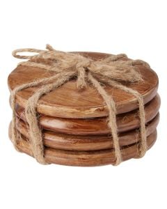 Nënshtresë për gota (PK4), druri, kafe, Dia. 10 cm