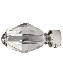 Finish for curtain rod, glass, transparent, Dia. 28 mm