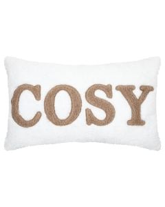 Cosylife decorative cushion, 100% polyester, light beige, 30x50 cm