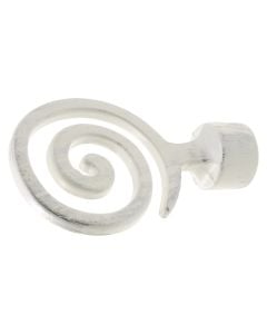 Knob for curtain rods, metallic, white/silver, Dia. 20 mm