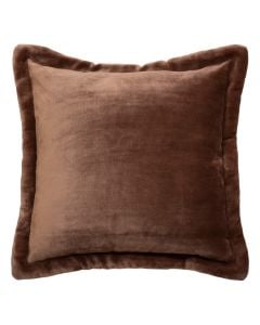 Cuddly decorative cushion, polyester, brown, 53x53 cm