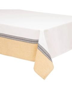 Mbulesë tavoline Dolly, pambuku, e bardhë/bezhë, 150x250 cm