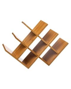 Raft organizues shishe vere (8 vende), bambu, kafe, 46.5x16.5x32 cm