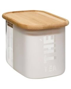 Kuti konservimi për çaj Glassy, qelq/bambu, transparente/natyrale, 720 ml / 8x12x8.5 cm