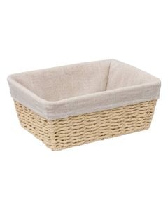 Shportë buke Kord, poliestër/metal, e bardhë/bezhë, 25x19x10 cm