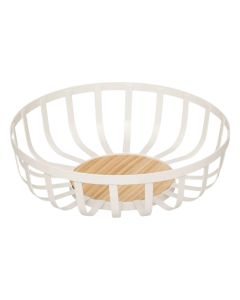 Mbajtëse frutash Balm, çelik, e bardhë, Dia. 28 x H 9 cm