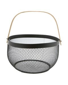 Shportë servirje Mayaj, çelik, e zezë, Dia. 26.2 x H 14.5 cm