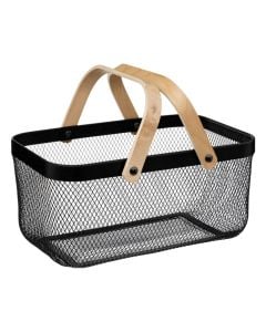 Shportë servirje Mayaj, çelik, e zezë, 37x17.5x26.5 cm