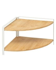 Organizues kuzhine me 2 kate Ordera, çelik/bambu, natyrale/e bardhë, 29.7x29.7x20.5 cm