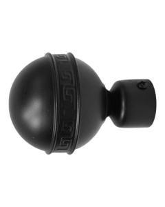 Metal finish for curtain rod, stainless steel, black, Dia. 28 mm