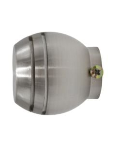 Metal finish for curtain rod, stainless steel, silver color, Dia. 28 mm