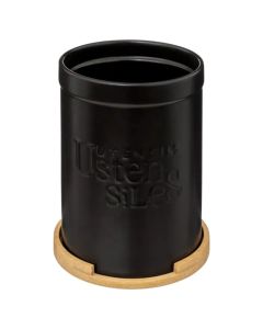 Mbajtëse lugë/pirunj Natureo, qeramike/bambu, e zezë, Dia. 12.8 x H 18 cm