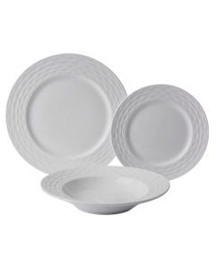 Set of plates Paloma, porcelain, white, Dia. 27.2 x H 2.2 cm