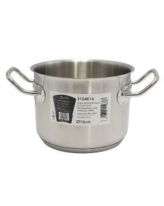 Pot with two handles Agnelli, stainless steel, silver color, 2.1 L / Dia. 16 x H 10.5 cm