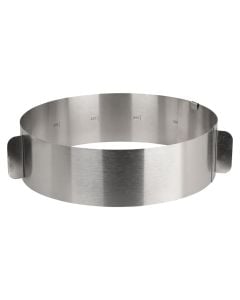 Formë keku rrethore, inoks, ngjyrë argjendi, Dia. 16-30 cm