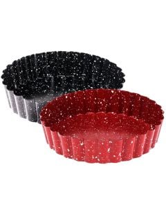 Formë keku rrethore (PK 2), metalike, e zezë/e kuqe, Dia. 12 cm