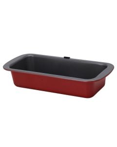 Tavë pjekje drejtëkendore, metalike, e zezë/e kuqe, 29.5x13x5.5 cm