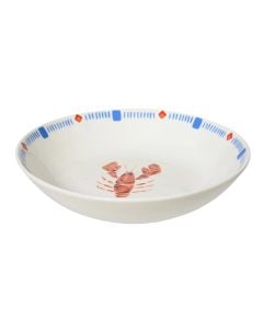 Pjatë supe Sea, porcelan, e bardhë me dizenjo akrepi, Dia. 20.4 x H 4.5 cm