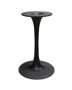 Bazament tavoline me baze rrethore, metal + kompozit, ngjyre e zeze, bazamenti 50 cm, suprine 29x29 cm, lartesi 73 cm