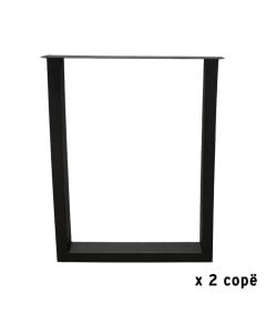 Kembe tavoline, metal, ngjyre e zeze, tubi 4x8 cm, gjeresi 55 cm, lartesi 72 cm